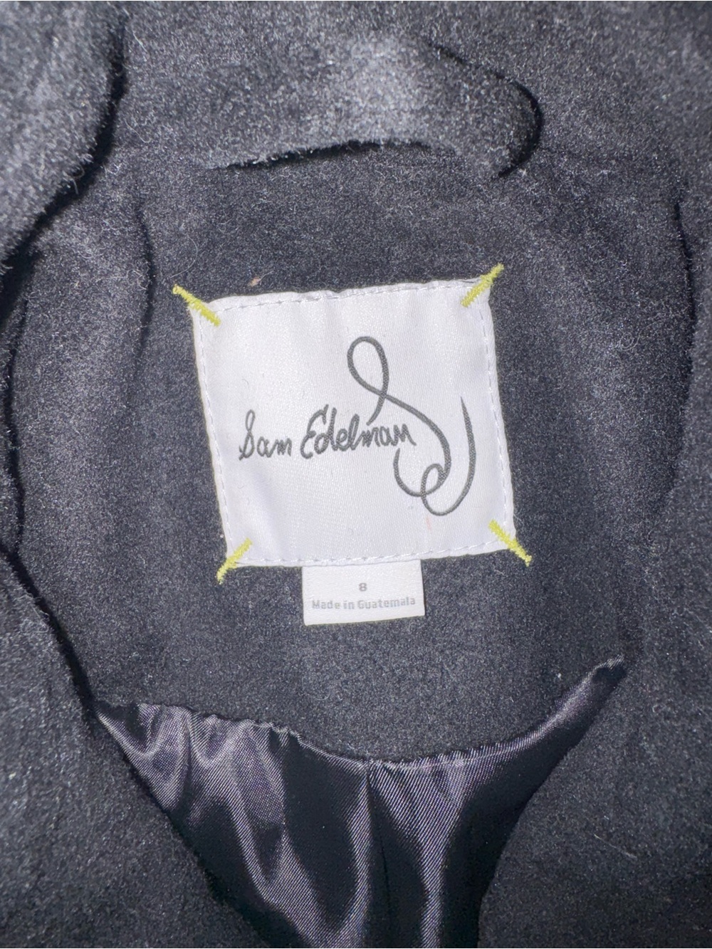 Sam Edelman Longline Wrap Coat Black Wool-Blend - Picture 3 of 3